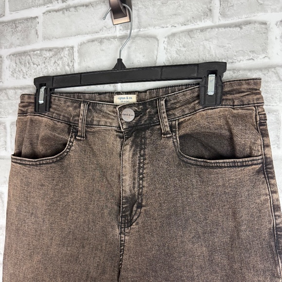Ripton & Co Rustic Brown Denim Stretch High Rise Relaxed Fit Womens 29 x 28 - Picture 2 of 12